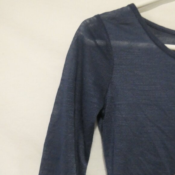 XHILARATION | xs - extra small | Navy Blue 3/4 Sleeve Top with Anchor Design - Picture 4 of 16